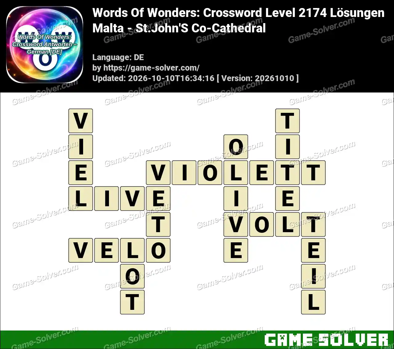 Words Of Wonders: Crossword Level 2174 Lösungen – Malta – St.John’S Co-Cathedral